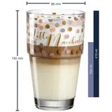 LEONARDO Latte-Macchiato-Glas, Kalk-Natron Glas, Spülmaschinengeeignet bunt