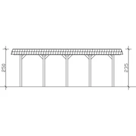 SKANHOLZ Carport Spreewald 5,85 x 7,41 m braun mit Regenrinne und Pfostenanker