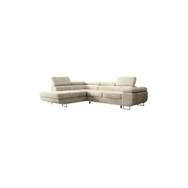 Selsey Ecksofa mit Schlaffunktion, Bettkasten, Ottomane links, Cordbezug Dunkelbeige - Maße (cm): B: 275 H: 90