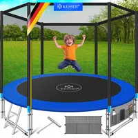 KESSER® Trampolin Outdoor Ø 244/305/366/427 cm Komplettset mit Sicherheitsnetz, Leiter, Randabdeckung & Seitentasche und Montagezubehör | Kindertrampolin Gartentrampolin Belastbarkeit 150 kg