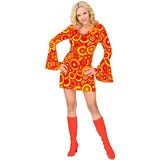 W WIDMANN MILANO Party Fashion - Kostüm 70er Jahre Kleid, Hippie, Reggae, Flower Power, M, orange, Karnevalskostüme
