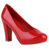 VAN HILL Damen Klassische Pumps in Rot Lack