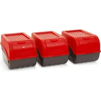 Novaliv 3x Mittel 5L Kartoffelbox rot Vorratsbehälter Aufbewahrungsdose Küchen
