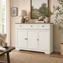 VASAGLE Küchenschrank 140 x 80 x 40 cm Weiß