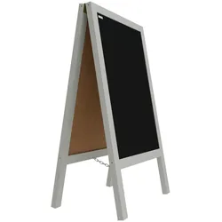 ALLboards Kundenstopper mit grauem Holzrahmen 118x61cm, Werbetafel, Gehwegaufsteller, Aufsteller, Straßenreiter, Kreide