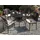 Beliani Gartentisch Dunkelbraun Metall Grillfunktion Elegant Bistromöbel
