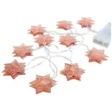 Giftcompany Lichterkette LED Doppelstern kupferfarben