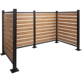 Proregal Mülltonnen-Zaun 206 x 130 x 110 cm braun