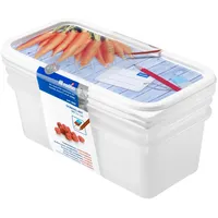 Rotho Gefrierdosen-Set Domino Karotten 1,2, Weiß 3-teilig