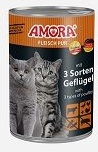 AMORA Cat Fleisch Pur 3 Sorten Geflügel 400g (Menge: 6 je Bestelleinheit)