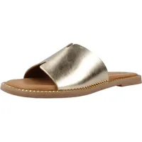 TAMARIS Damen Mules Pantoletten Leder Sommer; LIGHT GOLD/metallic; 39 EU