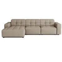 Emoebel24 Modulare Ecksofa L-form Links Bergi 284x166x70 cm Braun - Hellgrau