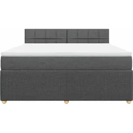 vidaXL Boxspringbett 180 x 200 cm Dunkelgrau