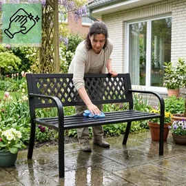 gogarden Gartenbank 120 x 49 x 76 cm Schwarz