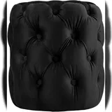 CLP Sitzhocker Drancy, Samt rund gepolstert mit Zierknöpfen, Chesterfield-Optik, Polsterhocker für Wohnzimmer & Schlafzimmer