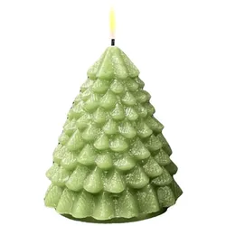Weihnachtsbaum LED Kerze Hellgrün 11cm