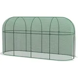 Outsunny 3 x 1 m Gartennetz, Pflanzenschutzzelt mit Tür, Insektenschutznetz, Stahl,