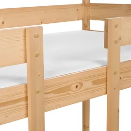 Beliani Hochbett Haus Labatut 90 x 200 cm Kiefer hellbraun