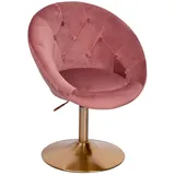KADIMA DESIGN Loungesessel Samt / Gold Design Drehstuhl, Clubsessel in Rosa | Gr.: onesize