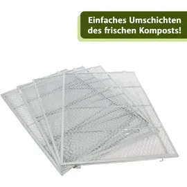 Lemodo Metall Komposter 750 L silber, stabiler Komposter für eigenen Bio-Kompost