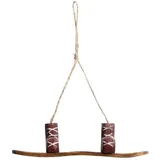 Chic Antique Vintage Snowboard zum Aufhängen, H17,5/L5/B3,5 cm, Rotbraun