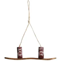 Chic Antique Vintage Snowboard zum Aufhängen, H17,5/L5/B3,5 cm, Rotbraun