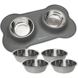 KaraLuna Napfunterlage mit 4x Napf Grau)