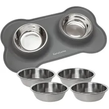 KaraLuna Napfunterlage mit 4x Napf Grau)