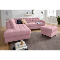 sit&more Ecksofa »Picasso L-Form«, wahlweise mit Bettfunktion und Bettkasten rosa