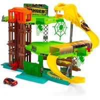 DICKIE Toys - Auto-Rennbahn Jungle Garage (50x55x32 cm) inkl.