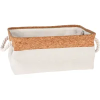 Home Styling Aufbewahrungskorb mit Griffen aus Seil und Korkdeckel,