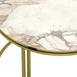 [en.casa] Aulum Weiß/Gold Marmor 50 x 80 x 50 cm