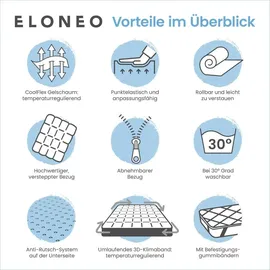 eloneo Gel Topper Matratzenauflage 120 x 200 cm weiß