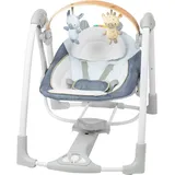 ingenuity Babywippe »Swing 'n Go Portable SwingTM - Chambray«, bis 9 kg, mit Melodien und Geräuschen, blau