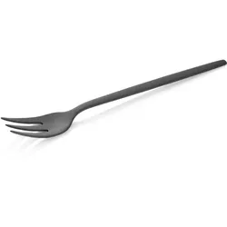WAS Germany 12x Dessertgabel ALEX SCHWARZ, mit schwarz, matte PVD Beschichtung, 16 cm, Chromnickelstahl 18/10