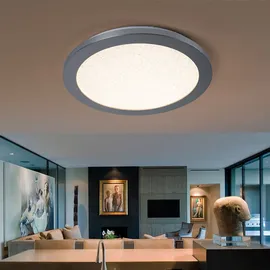 WOFI LED Deckenlampe 1 rund grau