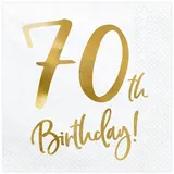 Partydeco Partydeco, Servietten 70.Geburtstag 20 Stück 33x33cm 3-lagig Papierservietten Geburtstagsservietten