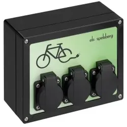 Spelsberg 20003001 E-Bike Ladestation, schwarz, Schutzart IP44, Schlagfestigkeit IK08, Schutzklasse II, Bemessungsisolationsspannung 400V AC,