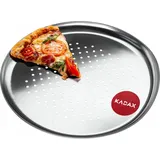 Kadax Pizzaform, Pizza-Pfanne mit Löchern, Backblech aus verzinktem Blech,