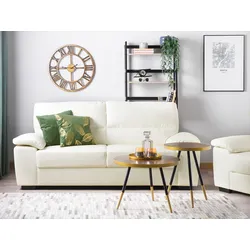 3-Sitzer Sofa Kunstleder creme VOGAR