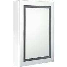 vidaXL LED-Spiegelschrank fürs Bad Glänzend Weiß 50x13x70 cm