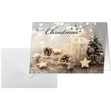 Sigel 25 Weihnachtskarten Christmas Candle, A6