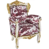 Barock Sessel Sitzmöbel Kindersessel Rokoko Stuhl Antik Armlehnstuhl Rot Gold