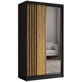 masseno Schwebetürenschrank NELVIA 120 x 216 x 61 cm Schwarz