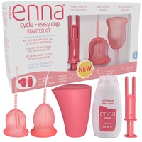 Enna Cycle Starter Set EASY 2 Menstruationstassen + Applikator + Sterilisator und Transportbox + Anenna Moisturizing