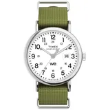 Timex Weekender Indiglo (40 Mm) Weißes Zifferblatt / Armband Aus TW2W8600 Uhr