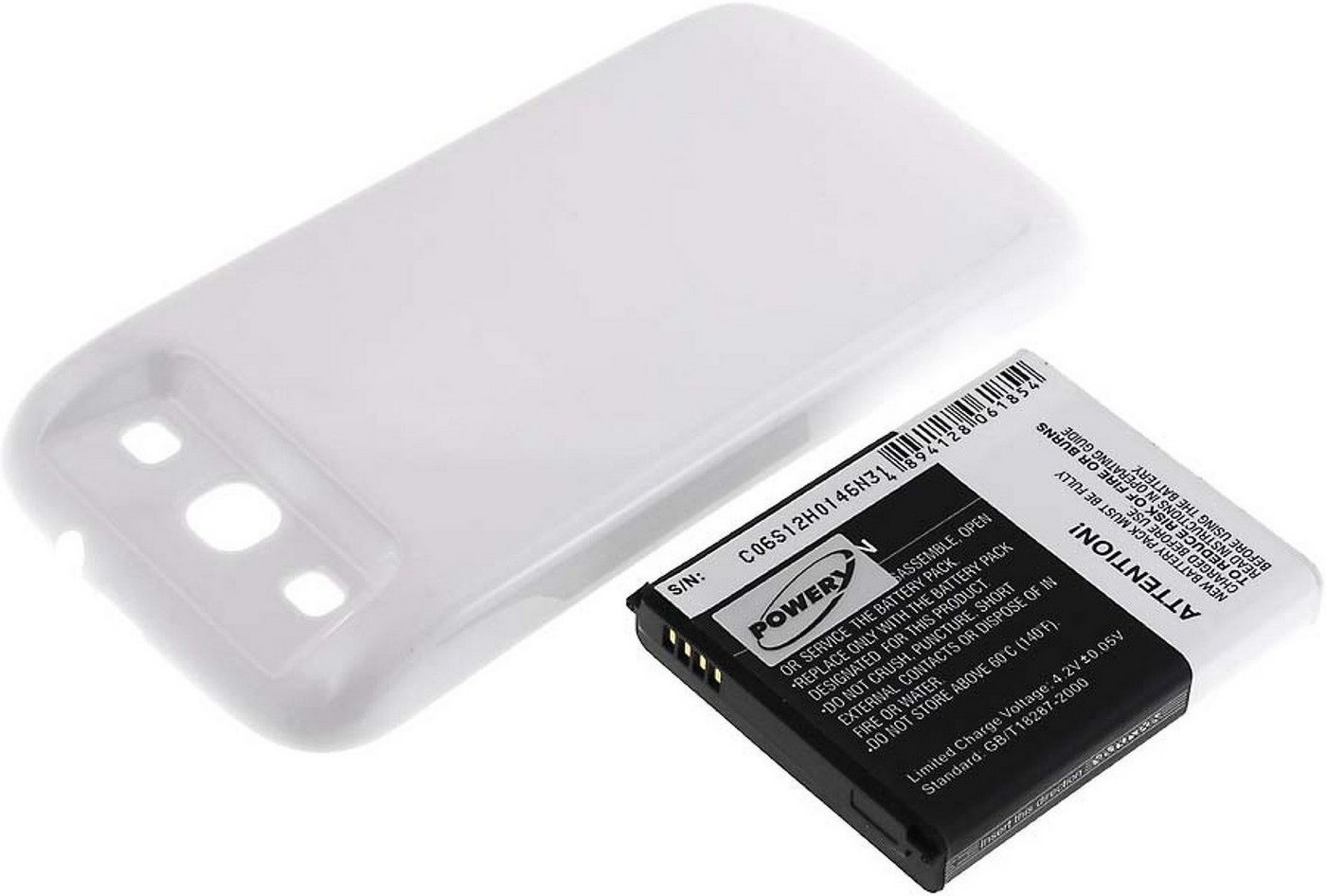 Powery Akku für Samsung Galaxy S3 Smartphone-Akku 3300 mAh (3.7 V) weiß