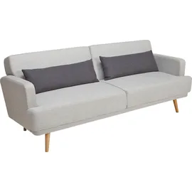 SalesFever 3-Sitzer Sofa Webstoff Grau - natur),