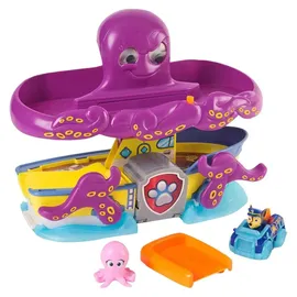 Paw Patrol Pup Squad Oktopus Spielset mit Rennstrecke, Rampe und Baby-Tintenfisch