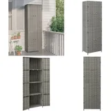 Vidaxl - Gartenschrank Grau 59x40x180 cm Poly Rattan - Gartenschrank - Outdoor Möbel - Stauraumspeicher - Wetterfest - Holzoptik - Home & Living